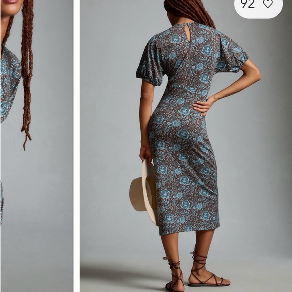 Anthropology / Grey State dress size xl nwt Gorgeous turquoise and brown - Picture 2 of 6